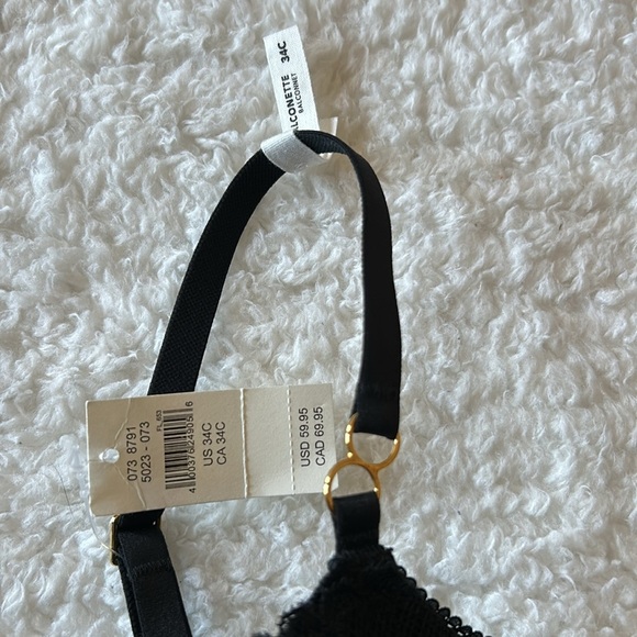 Aerie Black Lace Real Power Blaconette Bra Size 34C NWT - Picture 3 of 6